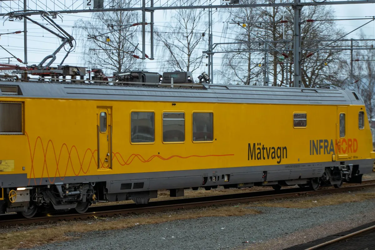A pantograph on overhead contact line